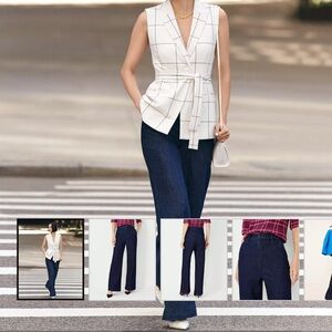 NWT Ann Taylor Size 4 High Rise Trouser Jeans in Classic Rinse Wash